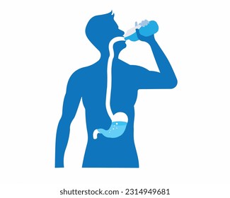 hombre bebiendo agua de una botella para hidratarse y un estilo de vida saludable.