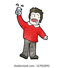 caricatura sobre el agua potable del hombre