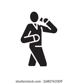 Hombre bebiendo el icono plano del color del agua. Elemento aislado de Vector. Trazo editable.