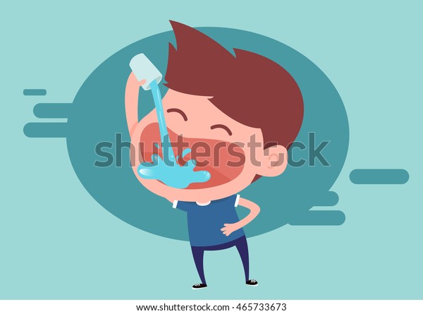 Man Drinking Water Drinking Fresh Water Stock Vector (Royalty Free ...