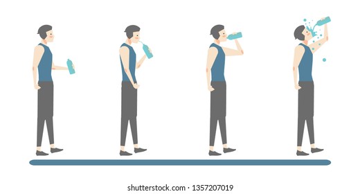 man drinking water lifestyle vector