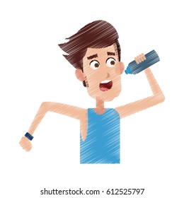 man drinking water while running icon image 