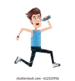 man drinking water while running icon image 