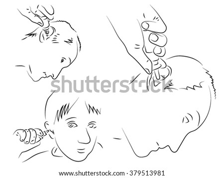  man dripping drops in the ear, ear aches, drop, medicine