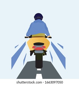 Man drive fast using motorbikes. 