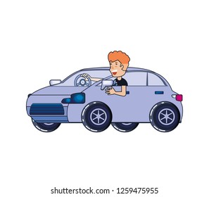 man driver car avatar character