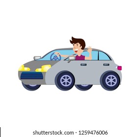 man driver car avatar character