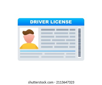 Ein Fahrer Führerschein Plastikkarte Vorlage. ID-Karte. Vektorgrafik.