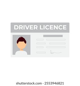 Man driver license plastic card template. Id card. Vector stock illustration.