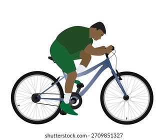 Man driving bicycle. vector illustration	