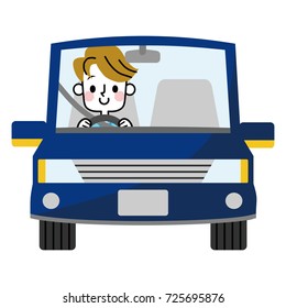 Man driving a car