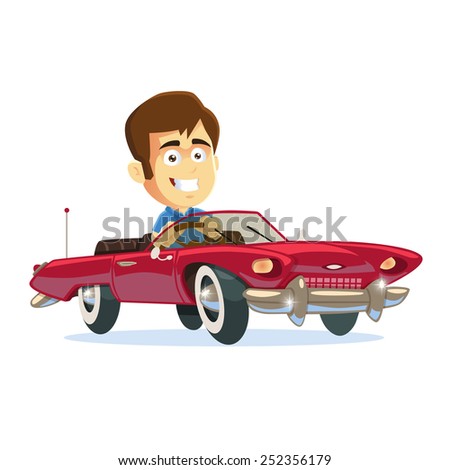 Man driving Car