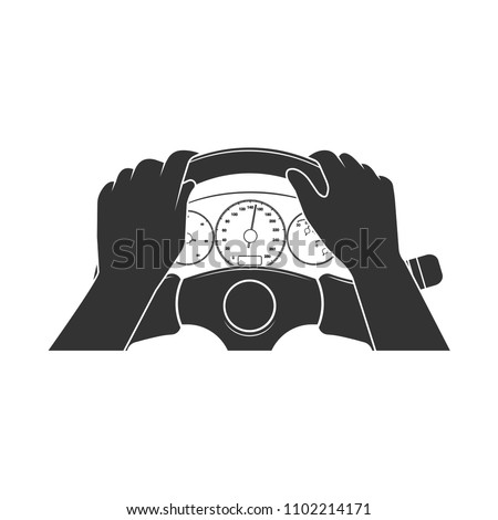 Man driving the car. lying on the steering wheel.