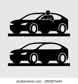 Man Driving Car Vector Icon