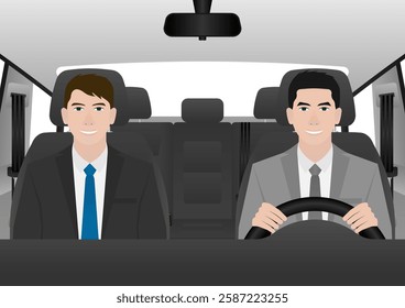 Man Driving a Car without Wearing Seat belt. Man Breaking Traffic Rules. Safety First and Drive Safety Concept. 