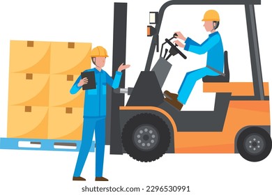 Man driving a forklift to do work