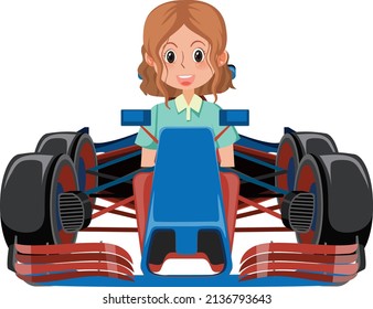 A man driving formula one racing car illustration