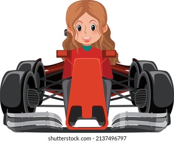 A man driving formula one racing car illustration