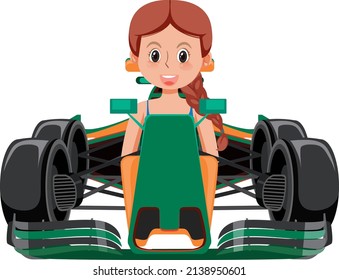 Ein Mann, der Formel eine Rennwagen-Illustration macht