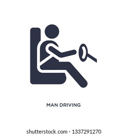 man driving isolated icon. Simple element illustration from behavior concept. man driving editable logo symbol design on white background. Can be use for web and mobile.