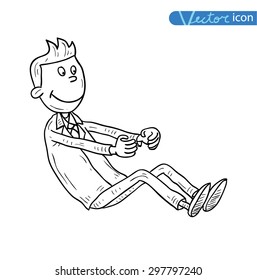 man driving on air concept, vector illustration.