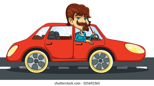 Man Driving Red Car Stock Vector (Royalty Free) 325692365 | Shutterstock