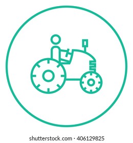 Mann, der die Zugmaschine Linie Symbol.