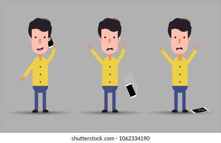 The man dropped the phone