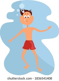 Hombres ahogados, ilustración, vector sobre fondo blanco