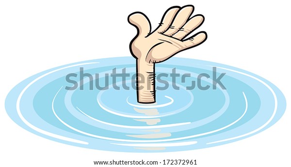 Man Drowning Water Hand Invokes Help Stock Vector (Royalty Free ...