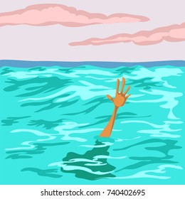 the man drowns in the sea
