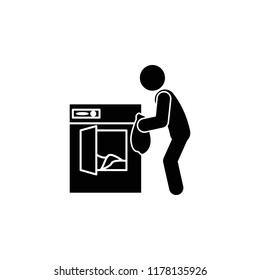 man drying clothes icon. Element of man cleaning icon for mobile concept and web apps. Glyph man drying clothes icon can be used for web and mobile
