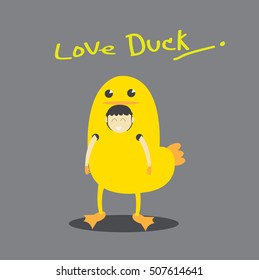 man in duck mascot.love duck