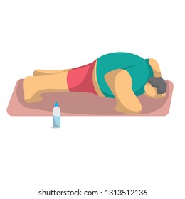 man duing push ups with botle of water