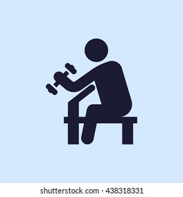 man with dumbbell icon