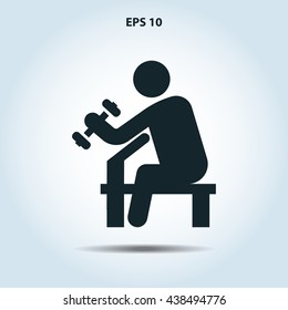 man with dumbbell icon