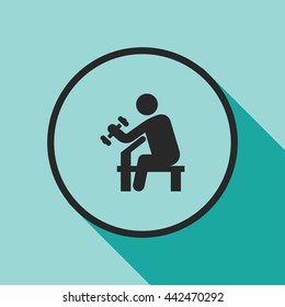 man with dumbbell icon