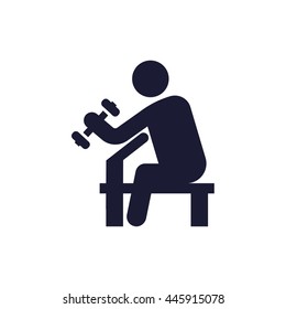 man with dumbbell icon