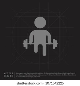 Man with dumbbell Icon - Black Creative Background