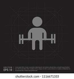 Man with dumbbell Icon - Black Creative Background - Free vector icon