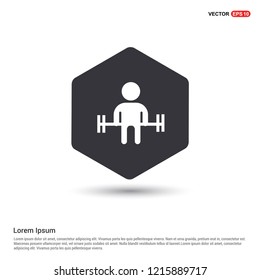 Man with dumbbell Icon Hexa White Background icon template - Free vector icon
