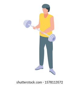 Man dumbbell icon. Isometric of man dumbbell vector icon for web design isolated on white background