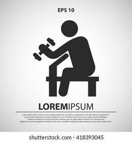 man with dumbbell icon. man with dumbbell vector illustration