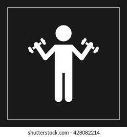 man with dumbbell icon. man with dumbbell vector illustration