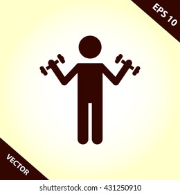 man with dumbbell icon. man with dumbbell vector illustration