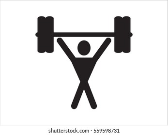 man, dumbbell, icon, vector illustration eps10