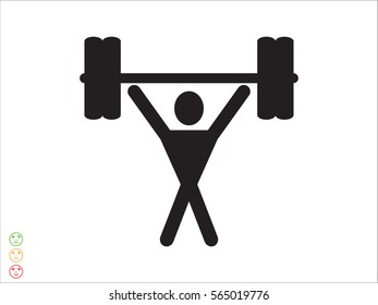 man, dumbbell, icon, vector illustration eps10