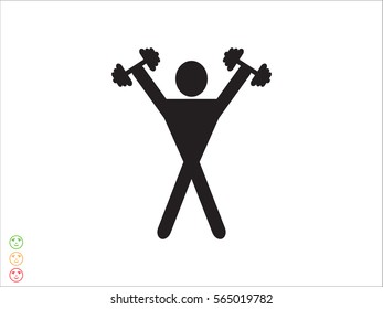 man, dumbbell, icon, vector illustration eps10