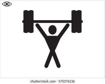 man, dumbbell, icon, vector illustration eps10