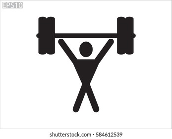 man, dumbbell, icon, vector illustration eps10